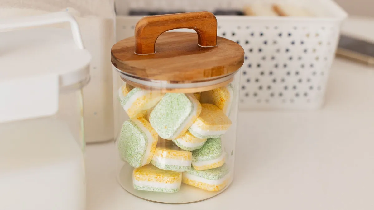 Use dishwasher tablets in the bathroom