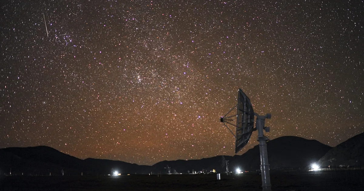 A striking cosmic broadcast from a distant galaxy